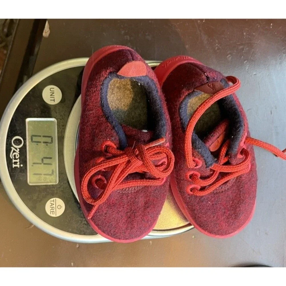 Allbirds Smallbirds Wool Runners Sneakers Natural Red Wine Color Toddler Size T5